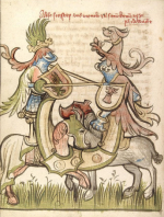 중세 마상 창 시합(jousting) 채색 필사본